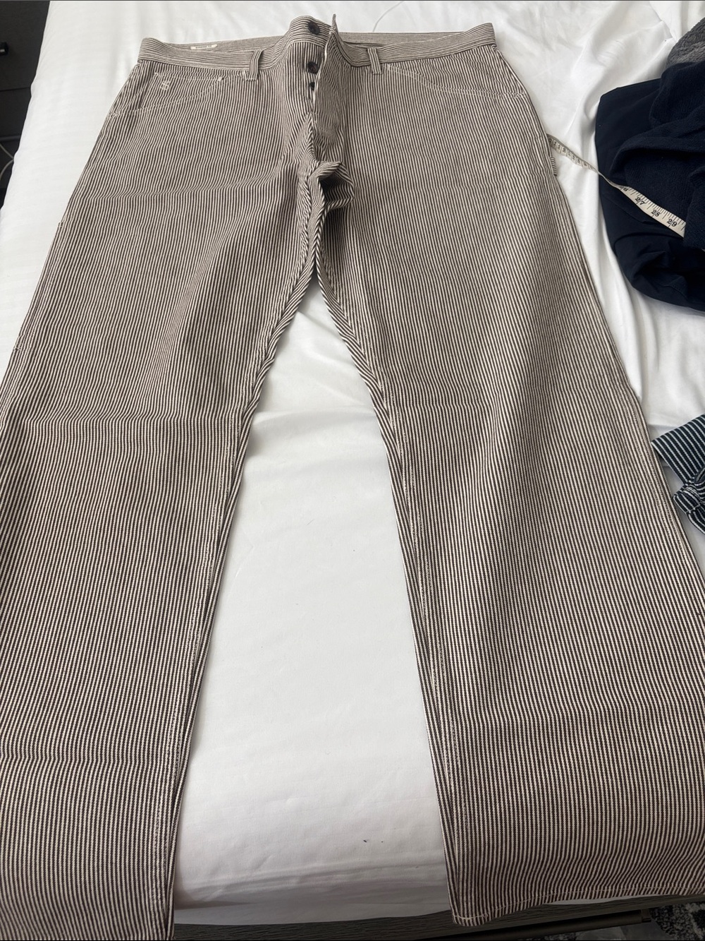Todd Snyder Beige Pinstriped Corduroy Pants